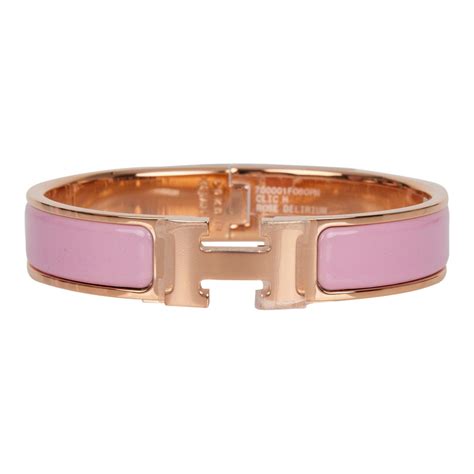 rose delirium hermes|HERMES Enamel Narrow Clic Clac H Bracelet PM Rose Delirium .